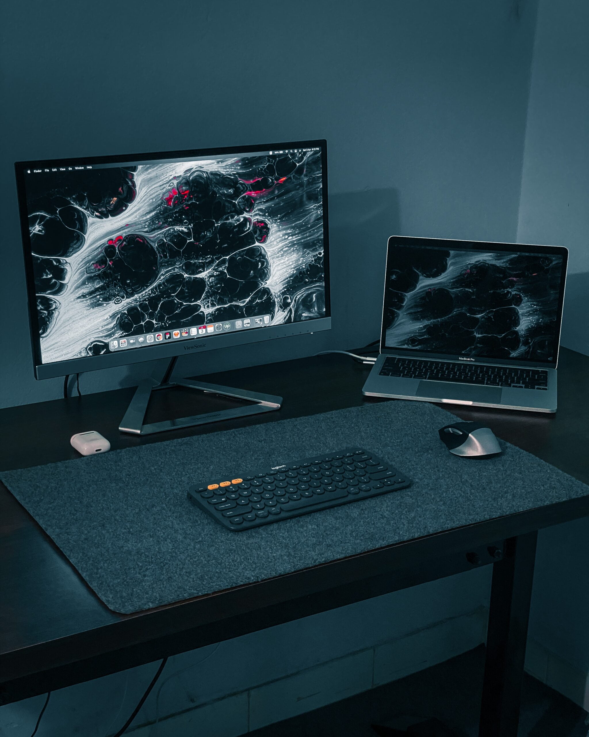 Dark Grey Minimalist Desk