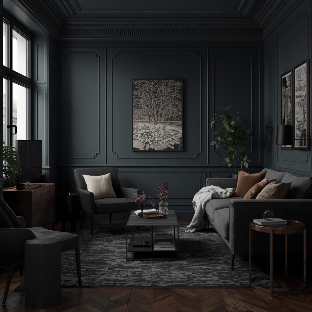 dark apartment decor