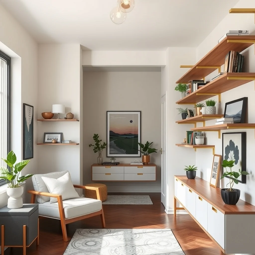 Apartment Upgrades That Look Permanent but Can Be Removed Later: 6. Adjustable Shelving Units - Floor‑to‑ceiling shelving made from oak slats and brushed brass brackets can transform an empty hallway into a display area for books, plants, and decorative objects. Because the unit rests on the floor and uses tension