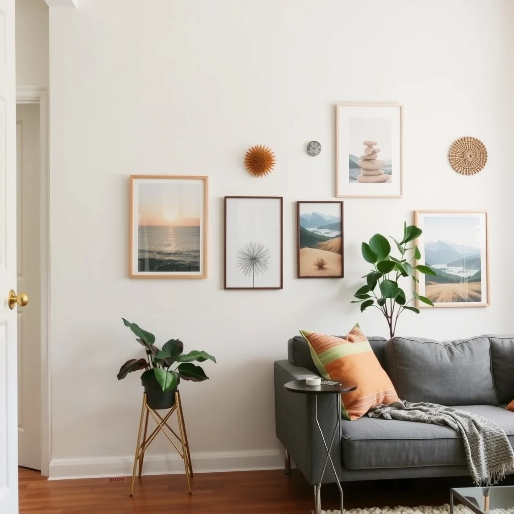 Apartment Wall Decor Ideas That Don't Require Drilling Holes interior: 4. Magnetic Paint and Decorative Magnets - Applying a thin coat of magnetic primer to a wall creates a surface that attracts any magnet without the need for hardware. Once the paint dries, you can arrange framed artwork, metal prints, or even