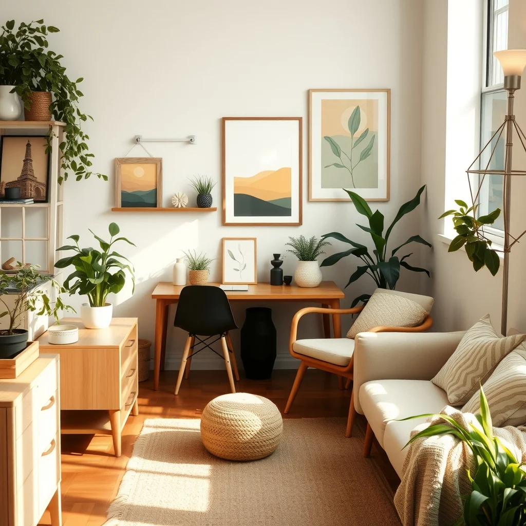 Cozy studio scene with a modest brushed