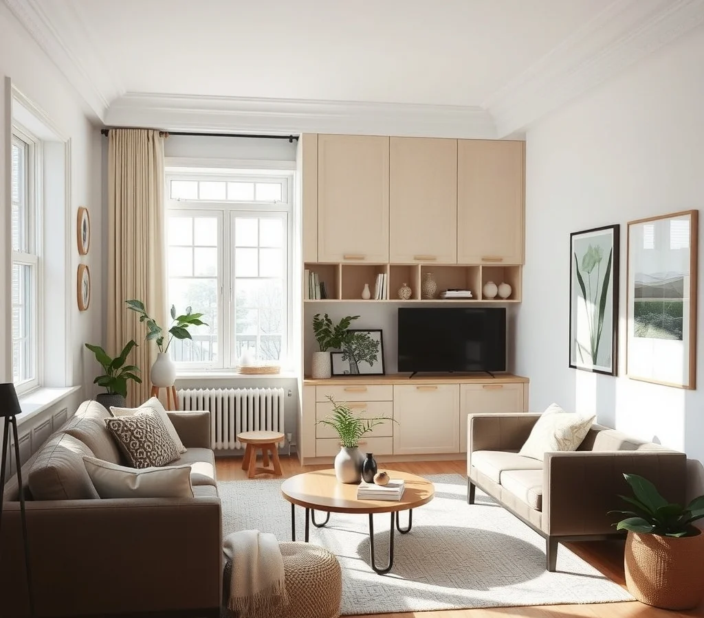 Hidden Storage Ideas for a Living Room With No Built-In Cabinets