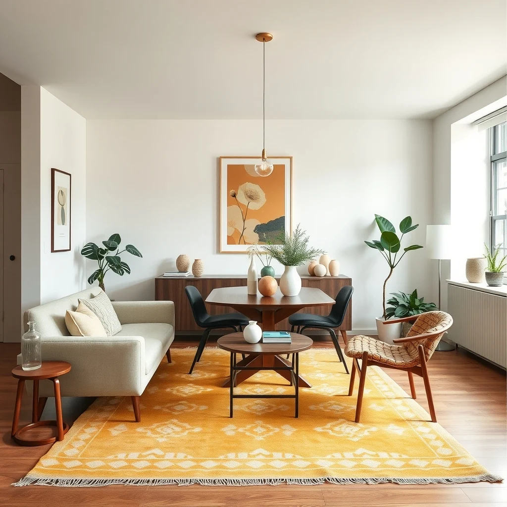 How to Add Personality to a Rental With Neutral Walls: 6. Play with Area Rugs to Define Zones - In open‑plan apartments, a well‑chosen rug can delineate a living area from a dining space without erecting walls. A rug in a muted mustard or soft teal can introduce color while grounding furniture arrangements. Because