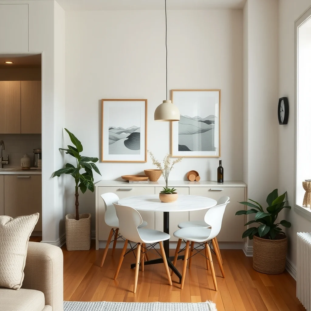 How to Create a Dining Area in a Studio Apartment With No Room interior: 3. Create a Multi‑Purpose Counter Nook Using a Kitchen Island - In studios where the kitchen area is separate, a narrow island can double as a dining surface and a prep station. Look for an island with a clean, white marble top that resists stains and