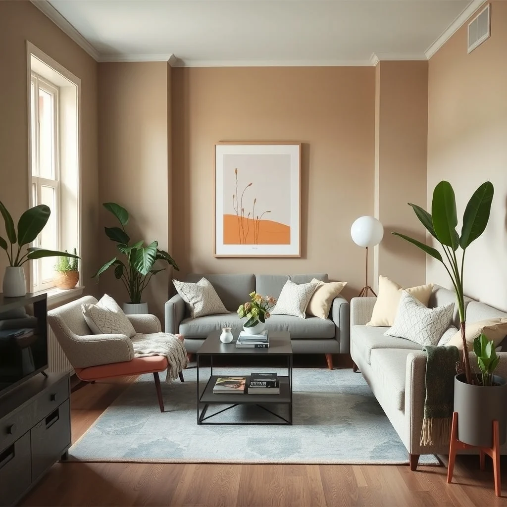 How to Create a Welcoming Living Area in a Tiny Apartment interior: Frequently Asked Questions - How can I make a tiny living area feel bigger without repainting? Use reflective surfaces such as mirrors, glass furniture, or glossy finishes to bounce existing light around the room. Pair this with a light,