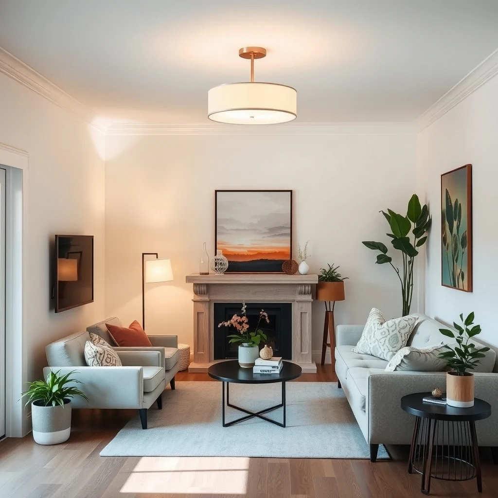 How to Layer Lighting in a Small Living Room for a Designer Look: 5. Install dimmers and smart controls for adaptable ambiance - Control is the final layer that ties the entire lighting scheme together. A single‑pole dimmer switch for the ceiling fixture lets you lower the overall brightness, while a separate dimmer or smart plug for the