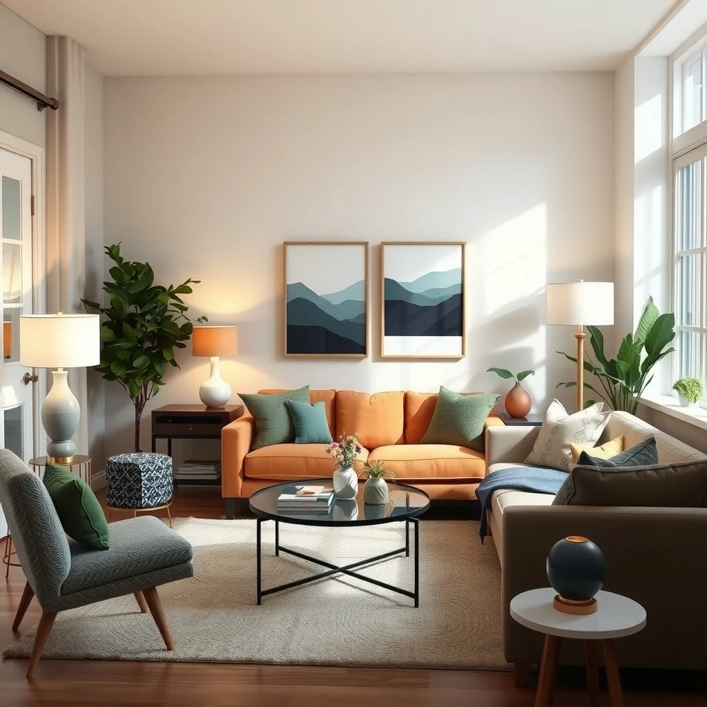 How to Layer Lighting in a Small Living Room for a Designer Look: 6. Balance lamp heights and proportions to avoid visual congestion - In a small living room, each piece of furniture and lighting must respect the room’s scale. A table lamp that is too tall can dominate a coffee table, while a lamp that is too short
