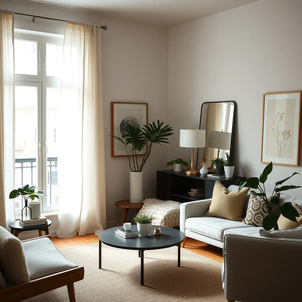 How to Make a Dark Apartment Feel Brighter Without Changing the Windows: 3. Introduce Reflective Surfaces and Accessories - Mirrors are the classic solution for a reason: they double the light that hits them. Position a large mirror opposite a window or a bright lamp, and the reflected illumination will travel deeper into the