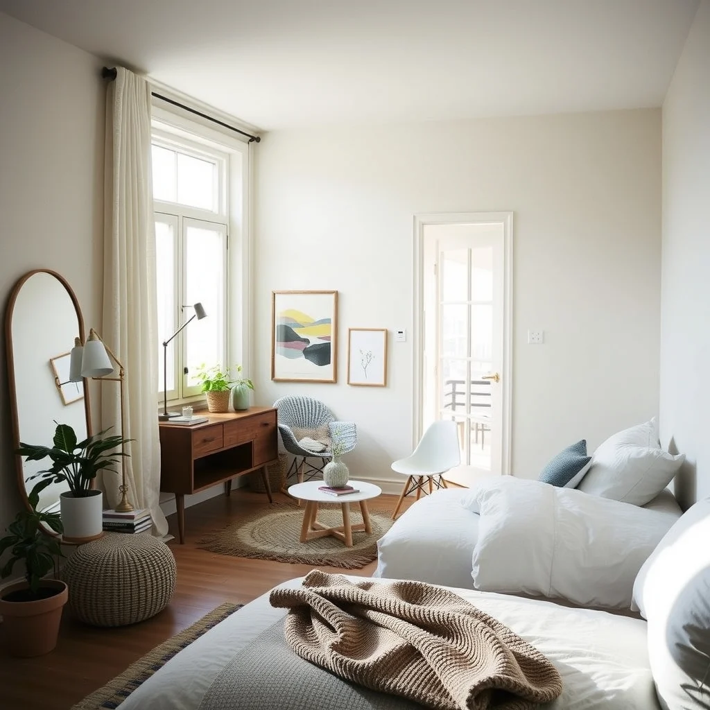 How to Make a Dark Apartment Feel Brighter Without Changing the Windows: FAQ - How can I make a small bedroom feel brighter without new windows? Use a light wall color, add a floor lamp with a warm bulb, and place a medium‑size mirror opposite the door to reflect