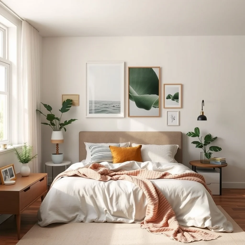 How to Make a Rental Bedroom Feel Custom Without Painting: 4. Employ Removable Wall Décor for Personal Expression - Since painting is off‑limits, wall art becomes the canvas for your style. Large framed prints, a series of canvas panels, or a gallery of smaller photos can be hung using adhesive strips that leave no