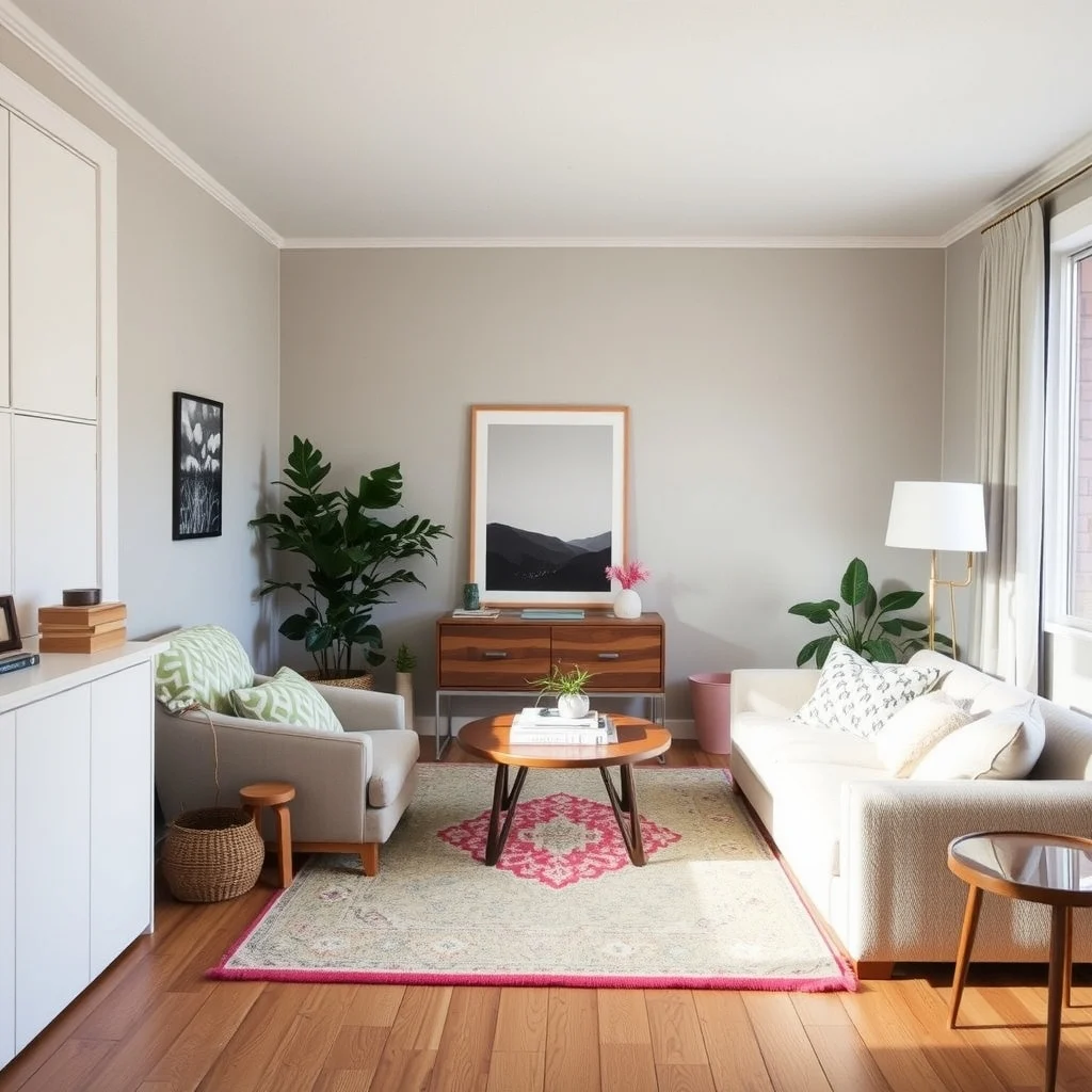 How to Make a Studio Apartment Feel Like Two Separate Rooms interior: Final Thoughts - Turning a studio into the feeling of two separate rooms is less about adding construction and more about shaping perception. By using rugs, tall furniture, layered lighting, flexible partitions, color, multi‑purpose pieces, and thoughtful storage,