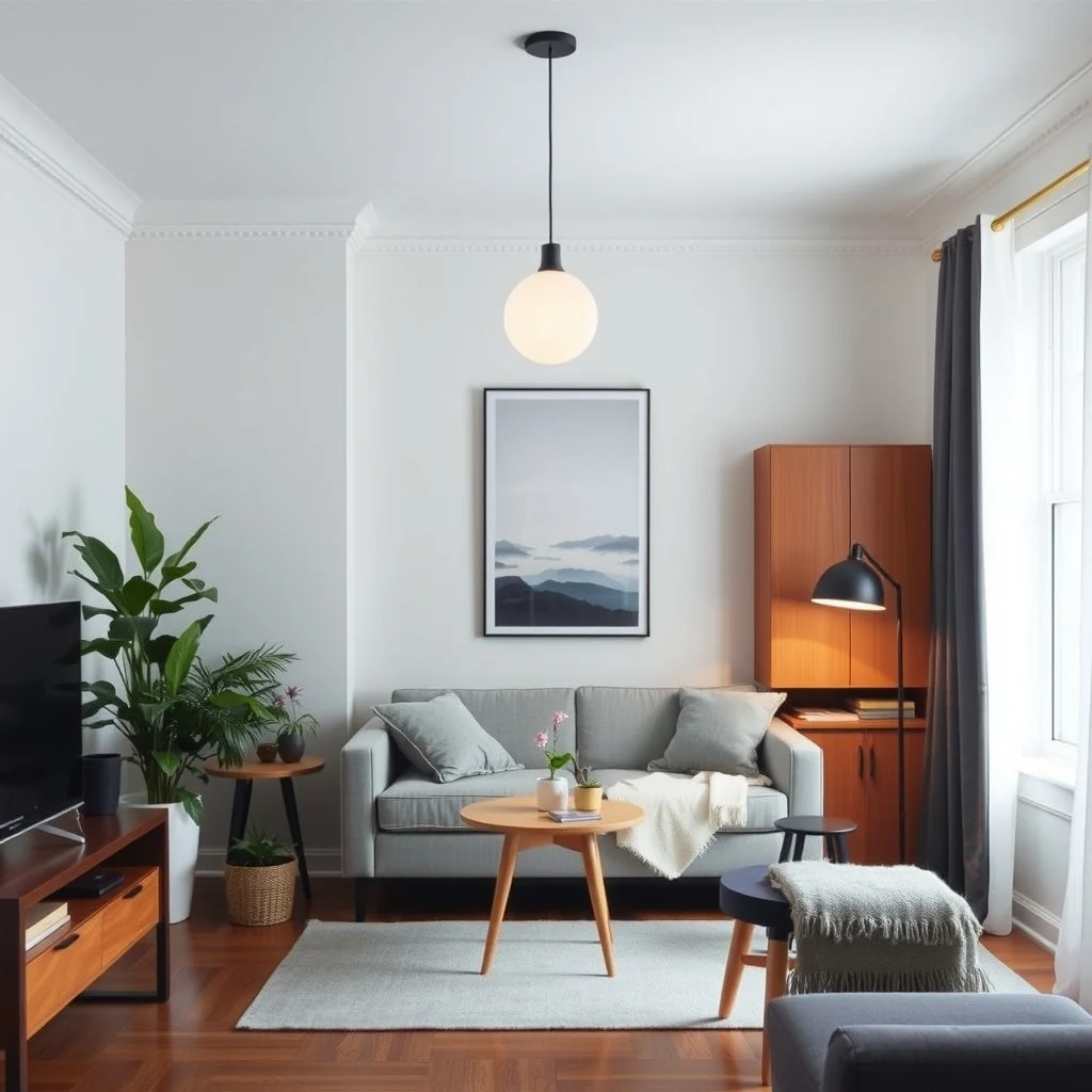 How to Make a Studio Apartment More Comfortable for Two interior: 4. Layer lighting for separate moods - Relying on a single ceiling fixture makes it difficult to tailor illumination to different activities. Introducing a combination of ambient, task, and accent lighting gives each zone its own atmosphere. A dimmable pendant above the