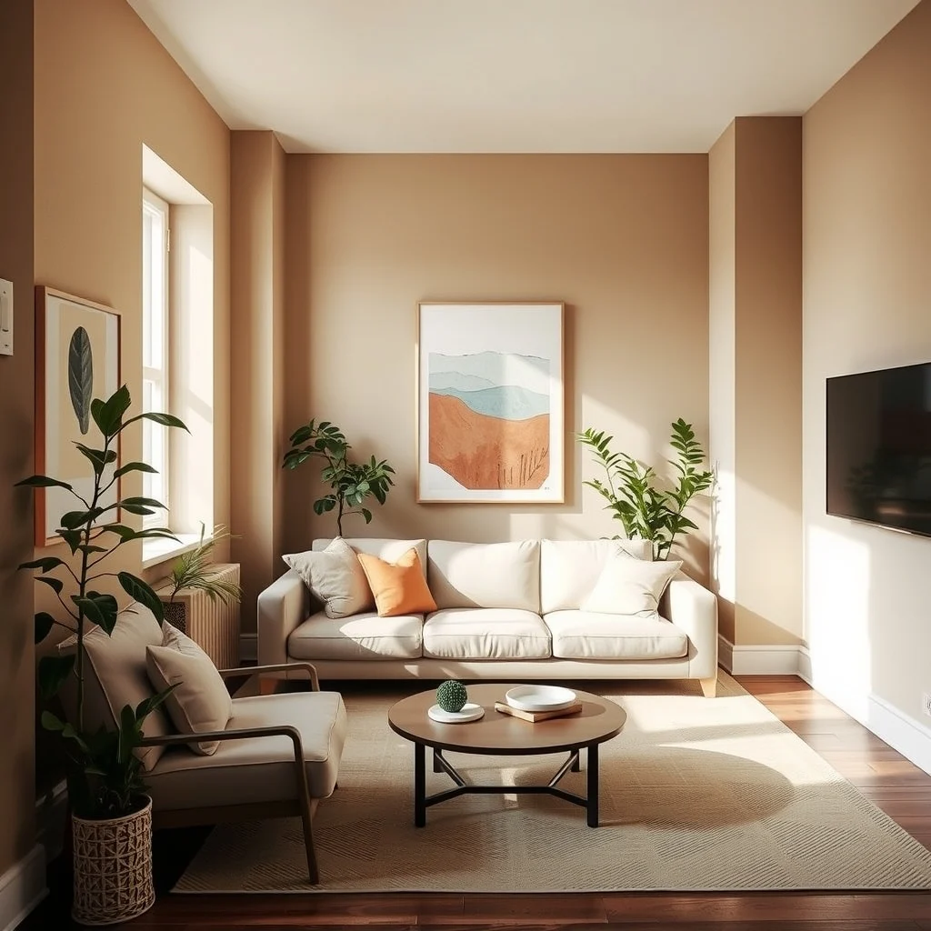 How to Make an Irregularly Shaped Apartment Feel Intentional interior: 5. Choose a Cohesive Colour Palette that Flattens Transitions - When walls meet at unconventional angles, a unified colour scheme can smooth the visual breaks. Soft, neutral hues such as warm greige, muted sage, or a gentle terracotta create a backdrop that allows furniture and