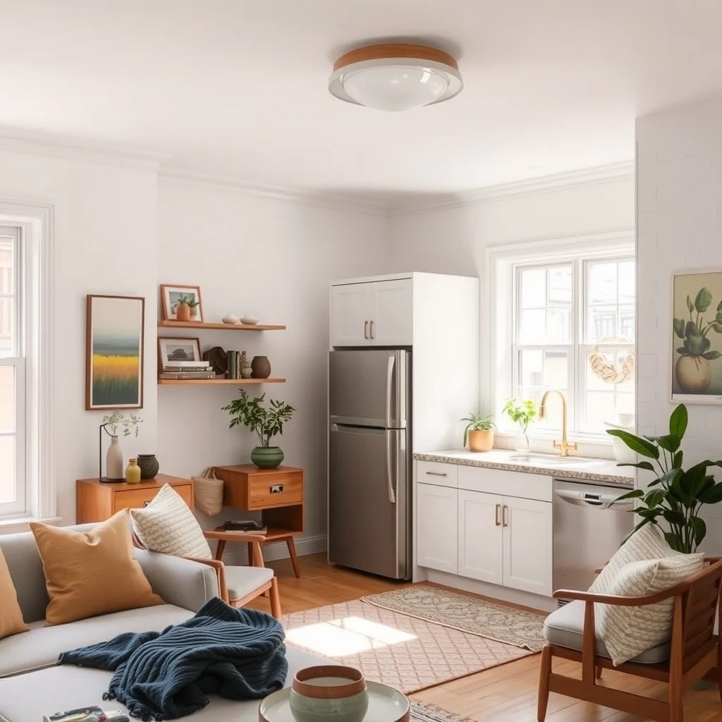 How to Refresh an Outdated Rental Kitchen on a Small Budget interior: 4. Upgrade Lighting with Affordable Fixtures - Lighting shapes how you experience every surface in the kitchen. Overhead fluorescent tubes often cast a harsh, unflattering glow. Swapping them for a sleek LED pendant or a simple semi‑flush mount fixture can soften shadows