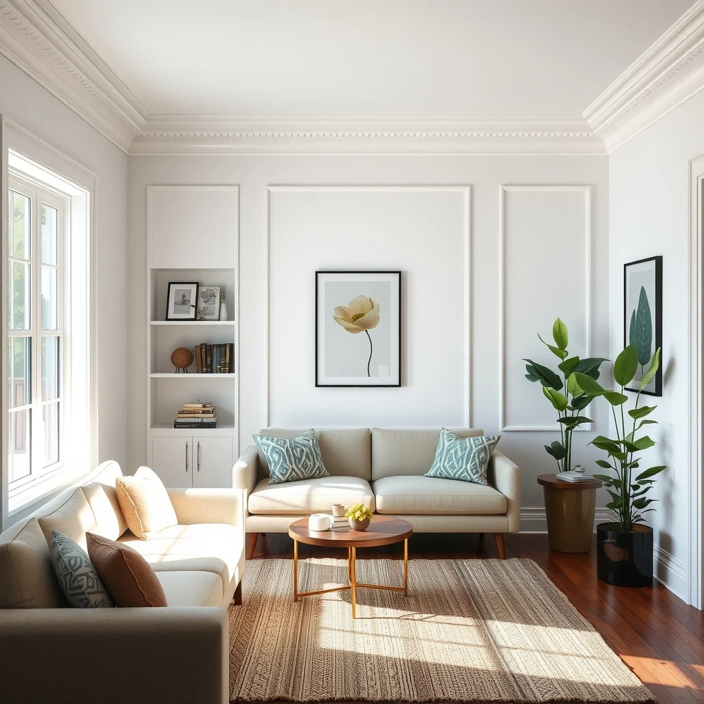 How to Use Wall Wash Lighting to Make a Small Room Feel Larger interior: 5. Highlight architectural details to draw the eye upward - When wall wash lands on crown moulding, built‑in shelving, or a decorative panel, those features become focal points that lift the visual ceiling. Position the fixtures so the beam grazes the top of the moulding,