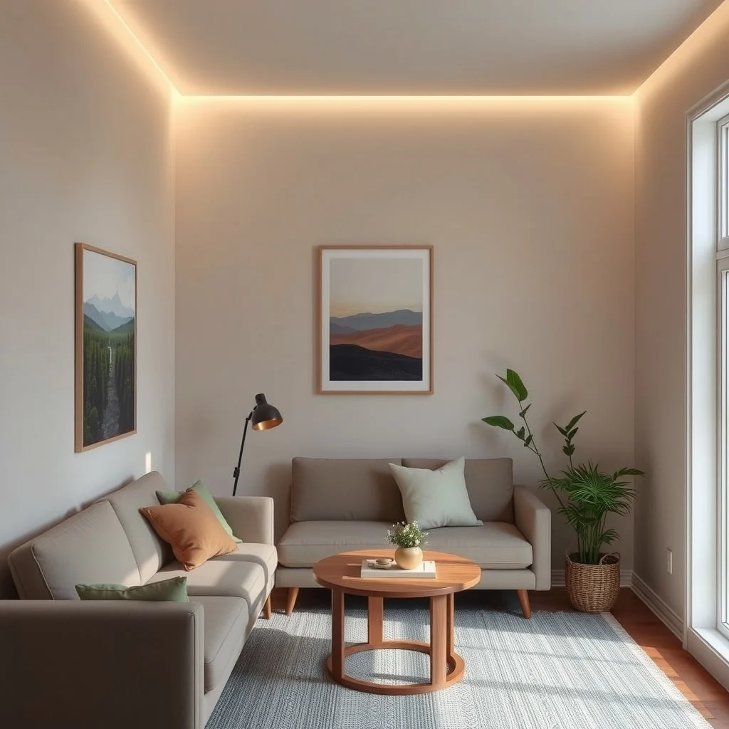 How to Use Wall Wash Lighting to Make a Small Room Feel Larger interior: 7. Adopt budget‑friendly options and DIY approaches - For renters or those on a tight budget, LED strip lights with an adhesive backing can serve as an effective wall‑wash solution. Attach the strip to the top edge of the wall, set it to