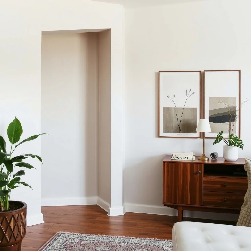 Rental Apartment Ideas for Hiding Unsightly Pipes and Fixtures: 5. Apply a Removable Wallpaper Accent - Removable wallpaper offers a quick way to mask a pipe without permanent alteration. Choose a pattern that incorporates the pipe’s shape—vertical stripes, subtle chevrons, or a botanical motif with a natural flow. When applied carefully,