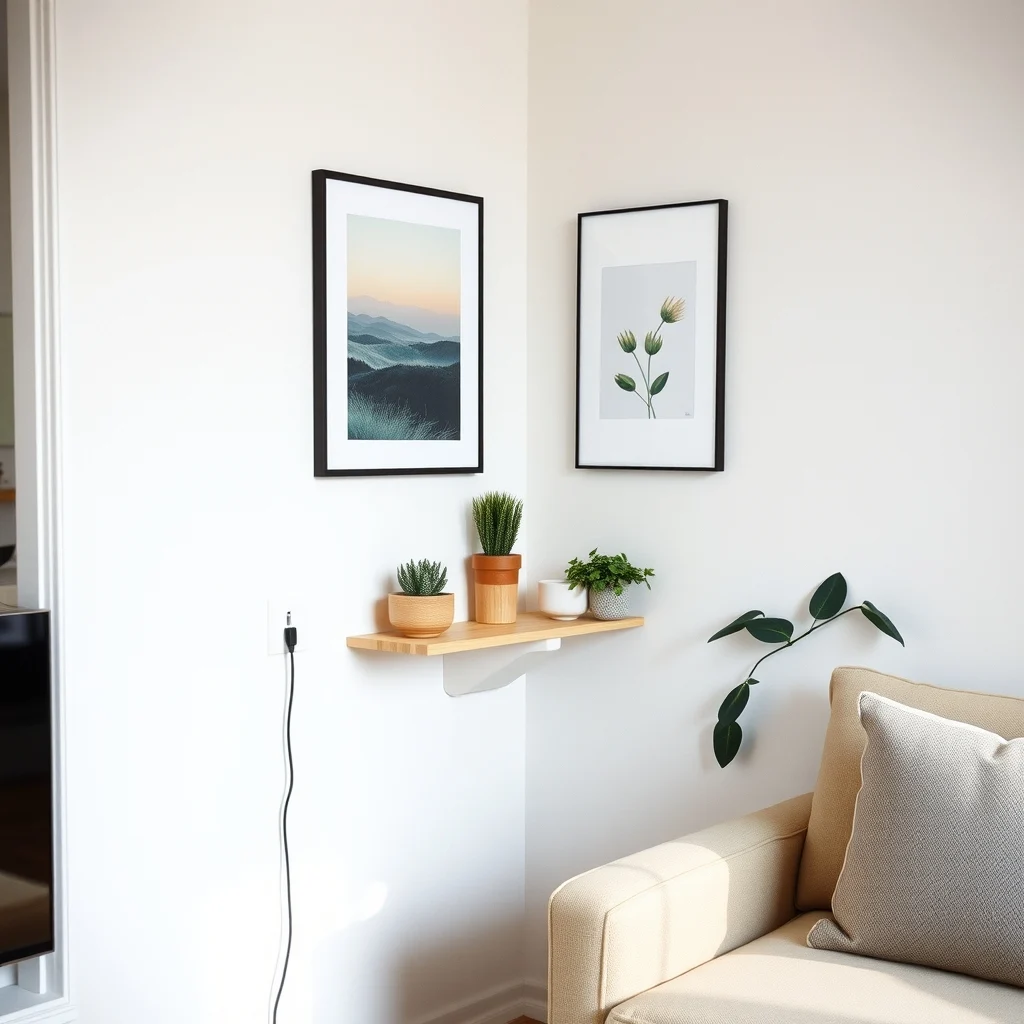 Renter-Friendly Shelving Ideas for Apartments With Strict Lease Rules: 5. Corner Shelf Brackets That Use Existing Electrical Outlets - Many apartments have a cluster of outlets in a corner, and a small, purpose‑built bracket can sit directly on the outlet plate without covering the sockets. The bracket holds a narrow shelf that fits snugly