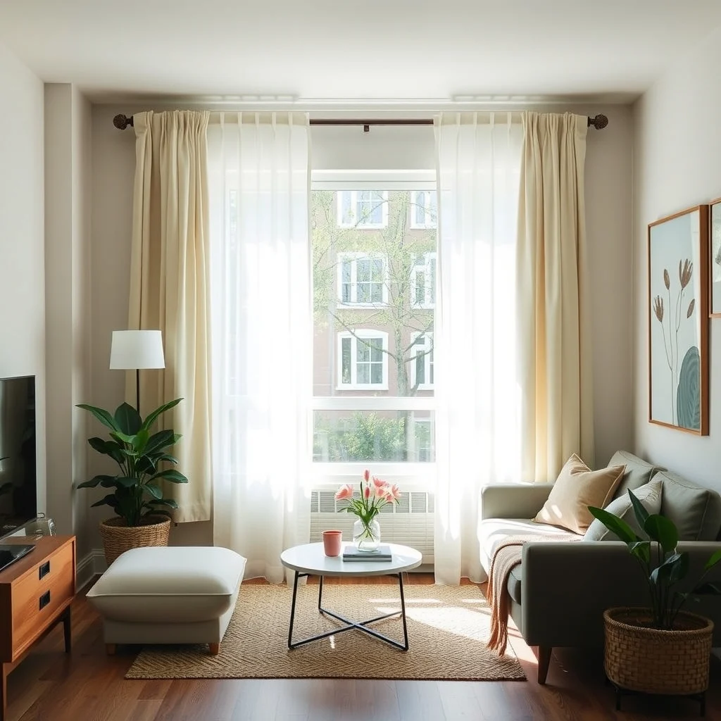 Renter-Friendly Ways to Improve an Apartment's Awkward Lighting: 3. Hang Sheer Curtains or Light‑Filtering Panels - Direct sunlight can create stark contrasts, while a window without any treatment may leave the room feeling cold. Sheer curtains made from linen‑blend fabric diffuse natural light, spreading a gentle wash across the walls without