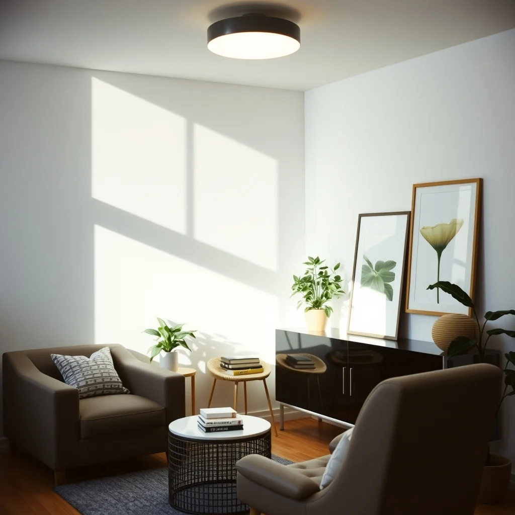 Small Apartment Lighting Ideas for Rooms With Only One Ceiling Fixture: 2. Add a Reflective Surface Near the Fixture - Light that bounces off glossy surfaces travels farther, making a compact room appear larger. Position a large mirror on a wall opposite or adjacent to the ceiling light, or choose a high‑gloss sideboard that reflects