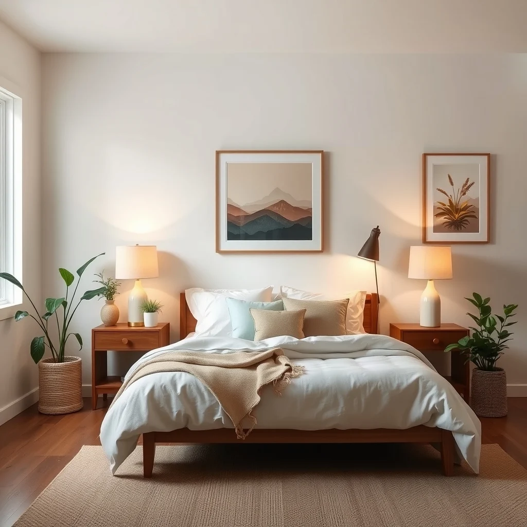 Small Bedroom Lighting Ideas for a Relaxing Evening Atmosphere: 3. Choose Bedside Lamps with Warm‑Tinted Shades - Bedside lamps are the most personal lighting element, offering a focused pool for reading or winding down. Selecting a lamp with a linen or cotton shade in a muted hue—soft greige, dusty rose, or muted