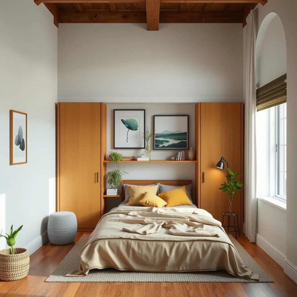 Studio Apartment Design Ideas With a Large Bed and Limited Storage interior: 4. Install a Sliding Closet System Along One Wall - Traditional hinged doors swing outward and can quickly clutter a narrow studio. A sliding closet system, mounted on a single wall, slides horizontally and stays flush with the surface, preserving precious floor area. Inside the