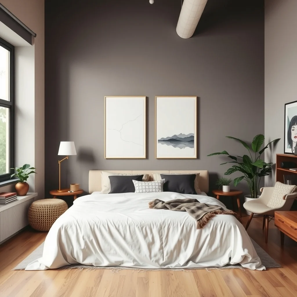 Studio Apartment Design Ideas With a Large Bed and Limited Storage interior: FAQ - How can I make a large bed feel less dominant in a studio? Use visual tricks like a low‑profile headboard and a light‑colored duvet to keep the bed from overwhelming the space. Pairing the bed