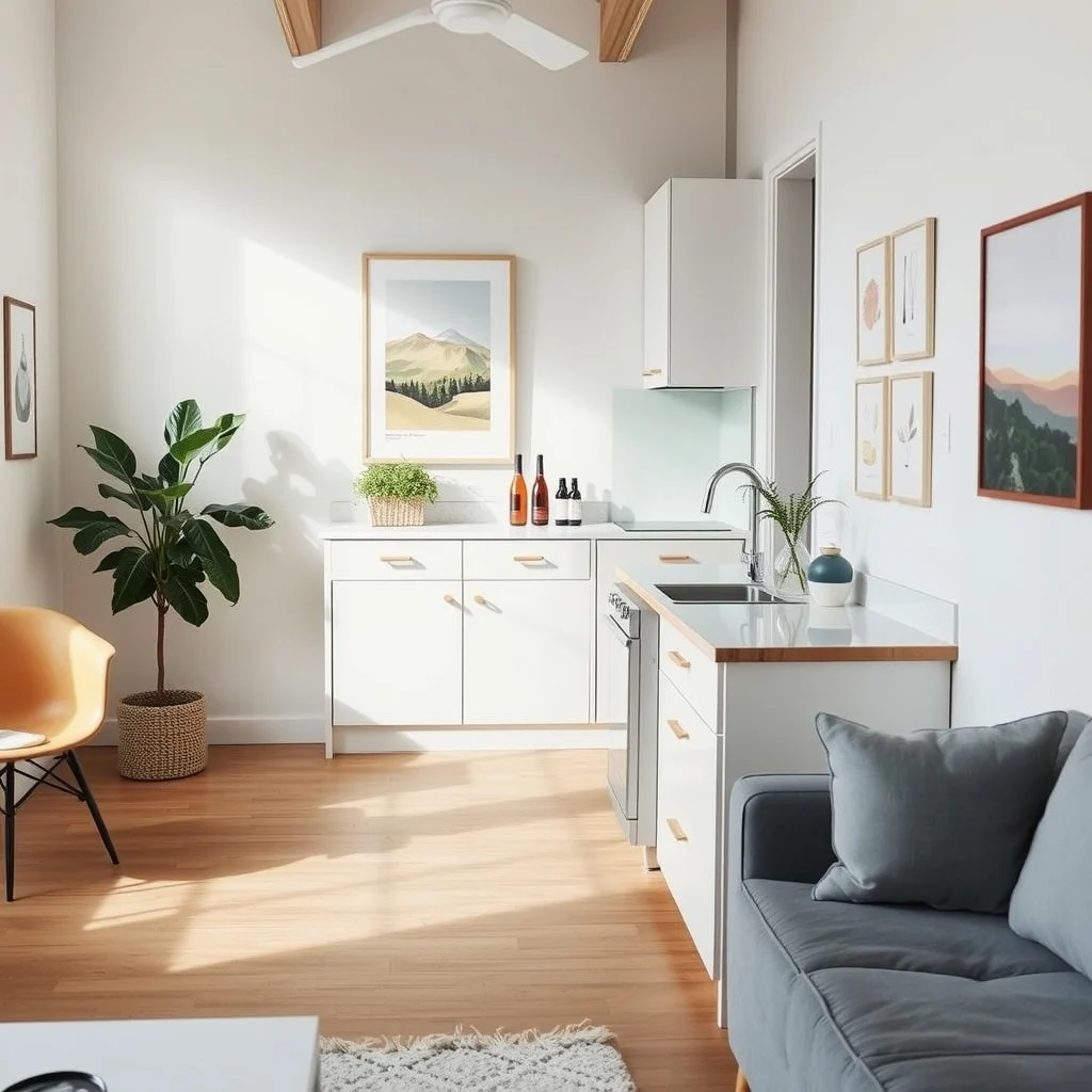 Studio Apartment Furniture Ideas That Serve More Than One Purpose interior: 7. Multi‑functional kitchen island with a bar height - In a studio, a full‑size island can feel imposing, but a narrow, bar‑height island that incorporates a prep surface, a small sink, and a hidden wine rack can become the room’s culinary hub. A countertop