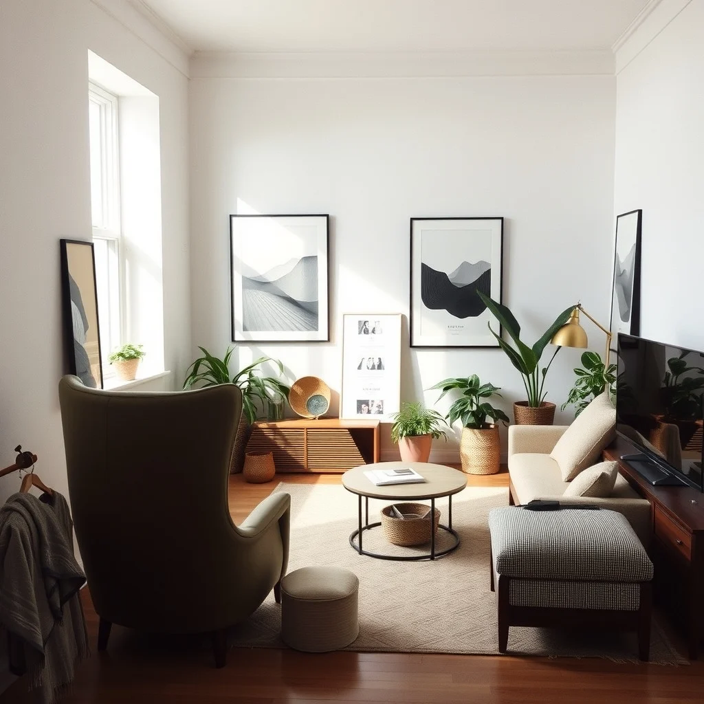 Studio Apartment Ideas for Who Need a Quiet Retreat interior: 6. Optimize Storage to Keep Clutter at Bay - Clutter is the enemy of calm, especially in a studio where every object competes for attention. Look for furniture that hides away belongings: a high‑back chair with a hollow base, a coffee table with drawers,