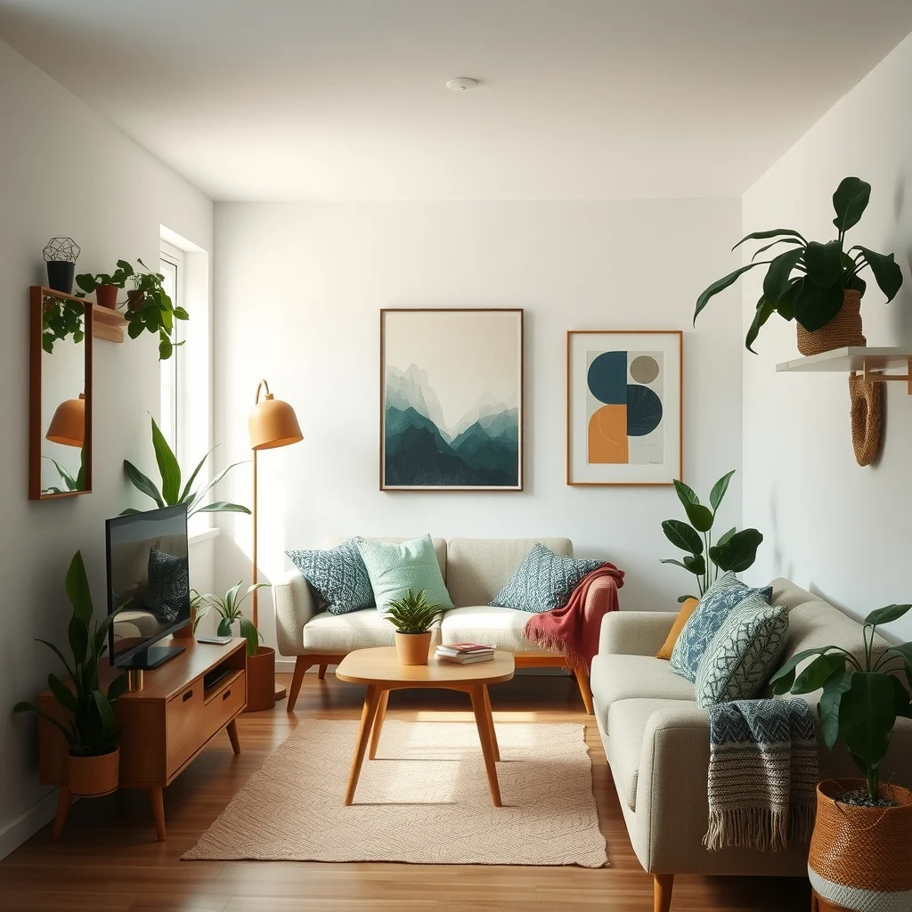 Studio Apartment Ideas for Who Need a Quiet Retreat interior: 7. Bring the Outdoors In with Quiet‑Enhancing Greenery - Plants do more than add visual interest; they absorb ambient noise and improve air quality, both of which contribute to a more peaceful environment. Choose varieties that thrive in low‑light conditions, such as snake plant,